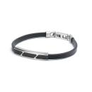 Armband aus Leder mit geschmiedetem Karbonelement - Stella Silver
